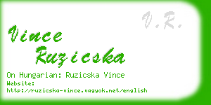 vince ruzicska business card